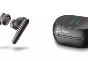 Voyager Free 60 Series earbuds from HP and Poly on display at CES 2023