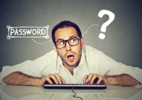 Man trying to log into computer with forgot password