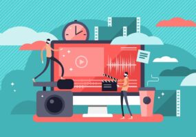 online video production vector image