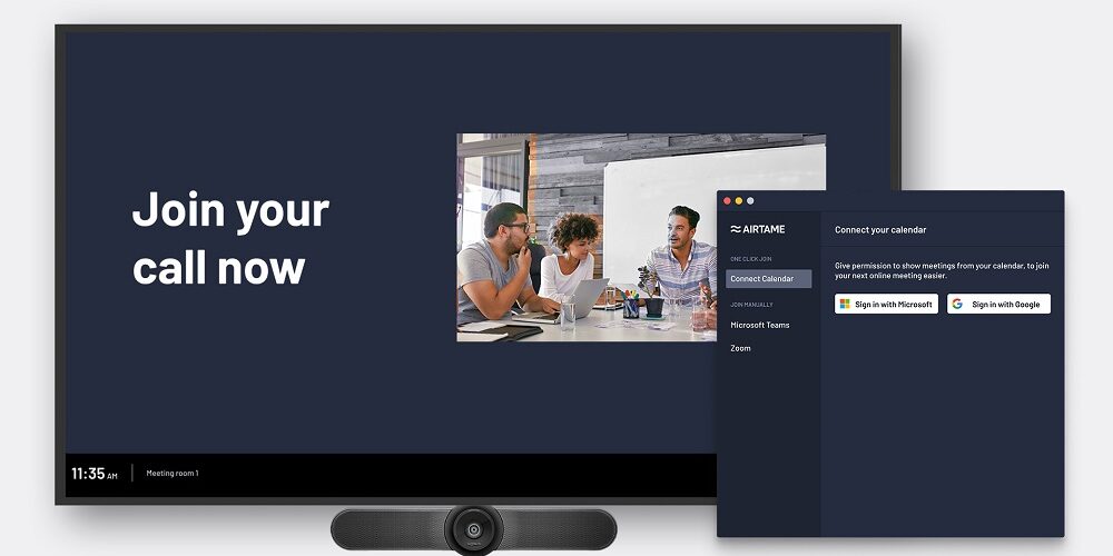 Airtame calendar integration, hybrid conferencing solution