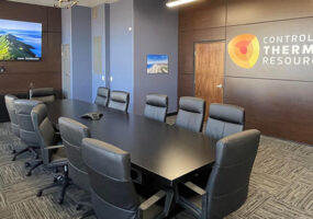 Controlled Thermal Resources Conference Room with Konftel video conferencing tech