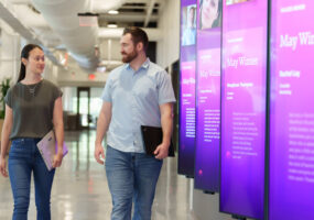 Insight way HQ, LG displays along hallway