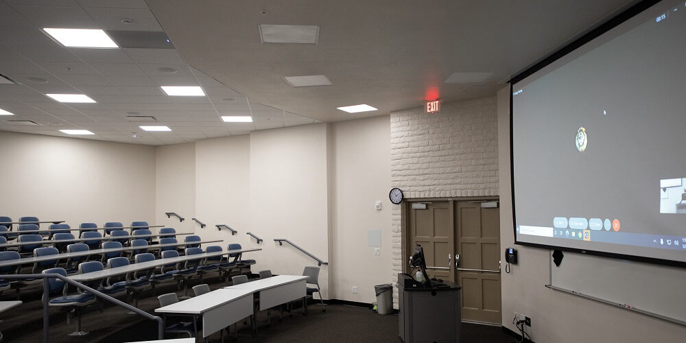 Mesa Community College lecture hall with ClearOne Solutions