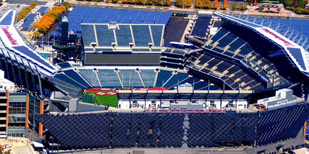 Philadelphia Eagles' Lincoln Financial Field aerial view, Visionary’s PacketAV Matrix Series and PackeTV IPTV