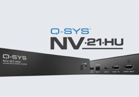 Q-SYS NV-21-HU two-input, one-output endpoint with support for HDMI and USB-C