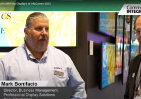 Screengrab of Sony booth tour at InfoComm 2023.