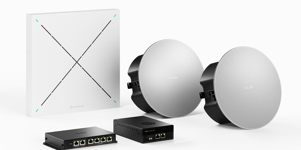 Sennheiser's TeamConnect Ceiling 2 kit features Xilica follow me tracking module